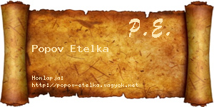 Popov Etelka névjegykártya