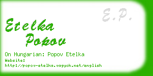 etelka popov business card